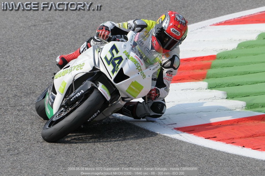 2009-05-09 Monza 1072 Supersport - Free Practice - Kenan Sofuoglu - Honda CBR600RR
